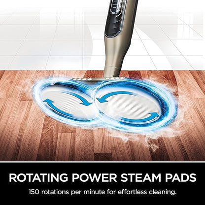Shark S7001 Mop - Scrub & Sanitize Hard Floors | 4 Washable Dirt Grip Pads, 3 Steam Modes, LED Headlights, Cinnamon