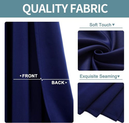 ChrisDowa Blackout Curtains - Thermal Insulated Room Darkening Panels, Navy Blue, 52W x 95L (Set of 2)