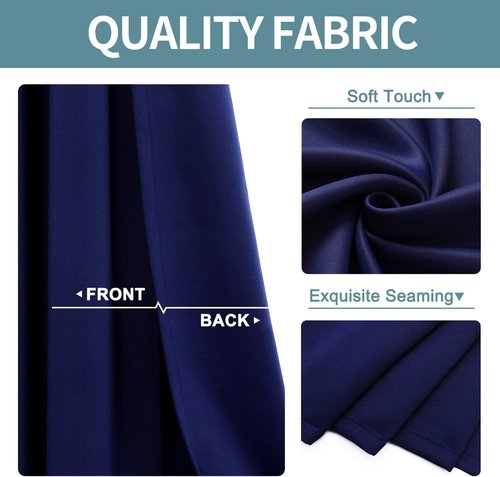ChrisDowa Blackout Curtains - Thermal Insulated Room Darkening Panels Set (Navy Blue, 38W x 45L)