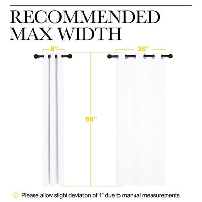 NICETOWN White Samll Window Blackout Curtain Panels, 50% Light Blocking Curtains for Bedroom & Dining Room Window (Set of 2, 42 inches x 68 inches)