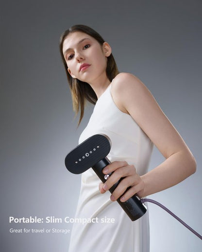 G6 Steamer for Clothes - Portable 2-in-1 Travel Iron | 900W Lightweight Design, 10 Min Continuous Steam, Black