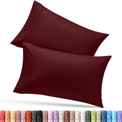 Utopia Bedding King Pillow Cases - 2 Pack - Envelope Closure - Soft Brushed Microfiber Fabric - Shrinkage and Fade Resistant Pillow Covers King Size 20 X 40 Inches (King, Burgundy)