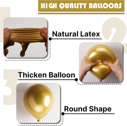 PartyWoo Gold Balloon Arch Kit - 120pcs in 5-18 Inch Sizes | Perfect for Birthday, Wedding, Baby Shower Decor
