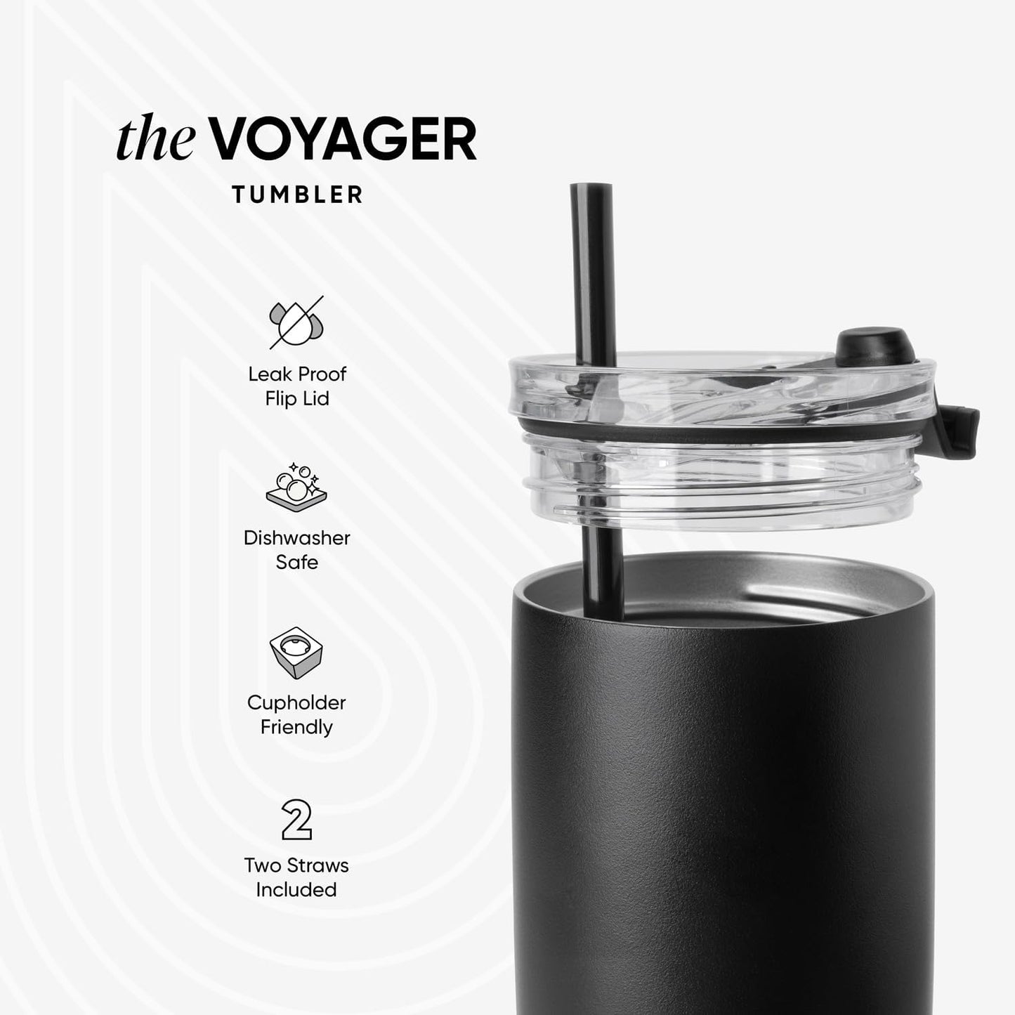 Simple Modern Voyager Tumbler - Insulated Stainless Steel Travel Mug with Flip Lid | 16oz Almond Birch