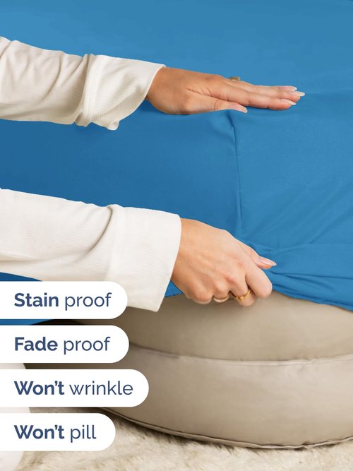 Extra Deep Queen Fitted Sheet - Hotel Luxury Single Fitted Sheet Only - Easily Fits 18 inch to 24 inch Mattress - Ultra Soft, Wrinkle & Fade Free w/Extra Deep Pocket - Breathable & Comfy - Denim Blue