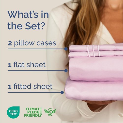 Cal King Size Sheet Set by [Brand Name] - Comfy Cooling Bed Sheets | Luxury Hotel Quality - Soft, Wrinkle-Free, Deep Pockets - Light Pink