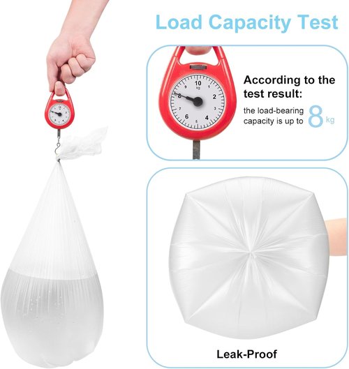 Inwaysin Small Trash Bags - 1.2 Gallon Clear Garbage Liners for Bathroom, Office, Kitchen | 200 Pcs