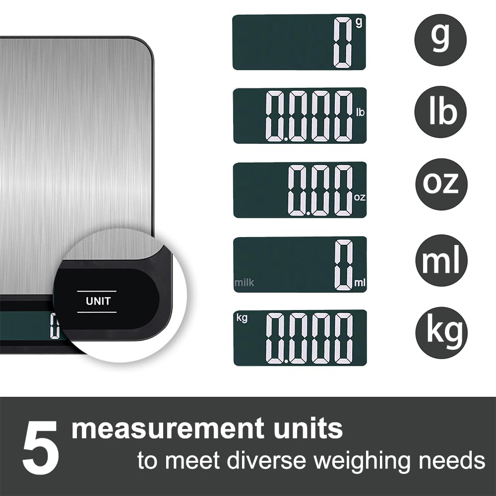 Skiennix Digital Kitchen Scale - Accurate Weight Measurement in Grams & Ounces | 11lb Capacity, LCD Display
