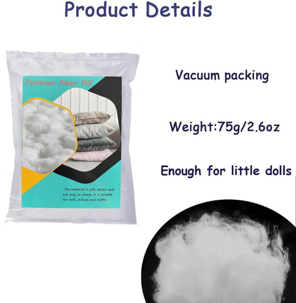 Vseegrs Premium Polyester Stuffing - Soft, Warm Fiber Filling for Stuffed Animals | 75g/2.6oz