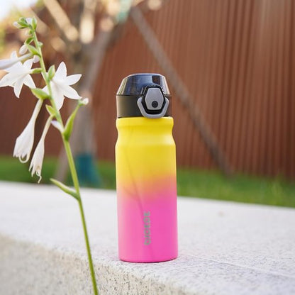 BJPKPK Insulated Water Bottle - 18oz Stainless Steel Flask with Straw & Carry Handle | Macaron Green