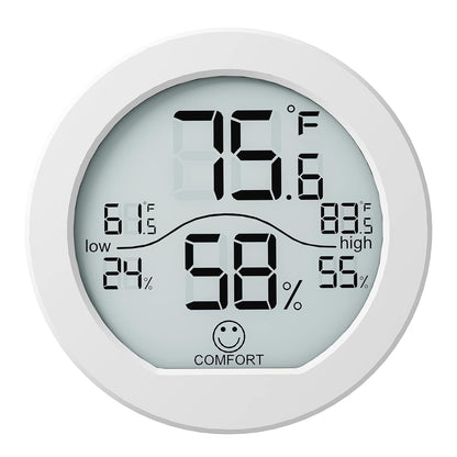 SECRUI Digital Hygrometer Thermometer - Accurate Indoor Humidity & Temperature Meter | LCD Display, White