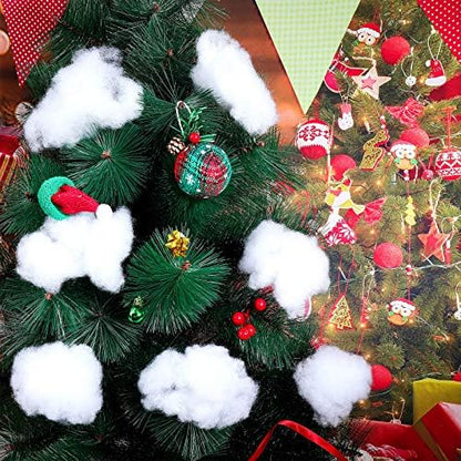 Shappy Christmas Fake Snow Decoration - 10.58 Ounce Fluffy White Cloud Fiber for Indoor Decor | Winter Craft