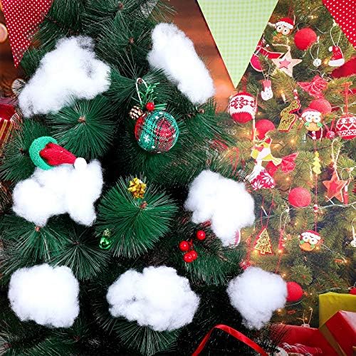 Shappy Christmas Fake Snow Decoration - 14.11 Ounce Soft White Cloud Fiber for Indoor Winter Decor