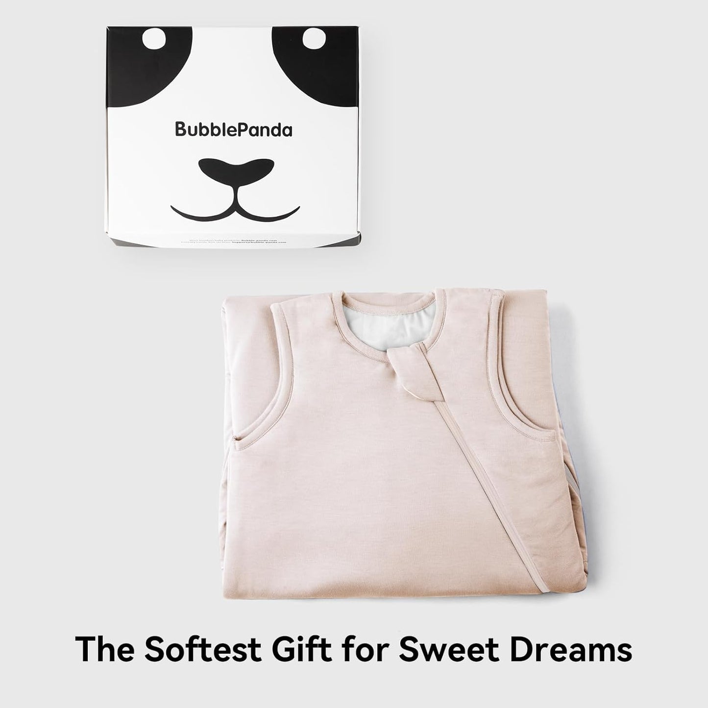 BubblePanda Bamboo Sleep Sack - Soft 0.5 Tog Newborn Wearable Blanket | 0-6 Months, 2-Way Zipper