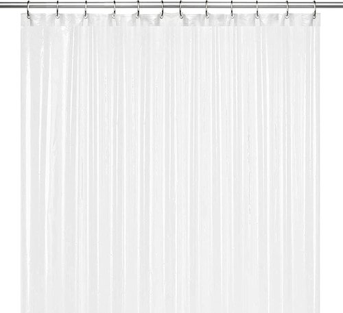 LiBa Bathroom Shower Curtain with 12 Shower Rings- Waterproof Plastic Shower Curtain Premium PEVA Non-Toxic with Rust Proof Grommets Frosted 10G Heavy Duty Bathroom Accessories 72x72