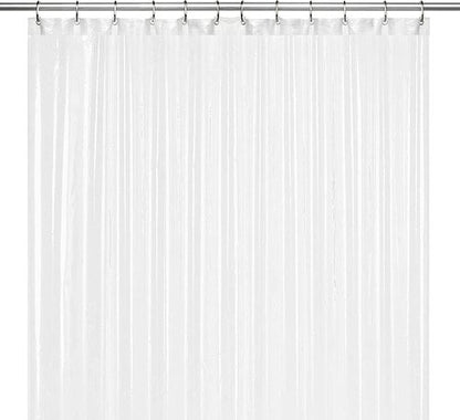 LiBa Bathroom Shower Curtain with 12 Shower Rings- Waterproof Plastic Shower Curtain Premium PEVA Non-Toxic with Rust Proof Grommets Frosted 10G Heavy Duty Bathroom Accessories 72x72