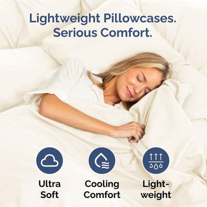 King Pillow Cases by [Brand Name] - Ultra Soft Hotel Quality Covers | Comfy, Wrinkle-Free & Fade Resistant - Off White - Set of 2