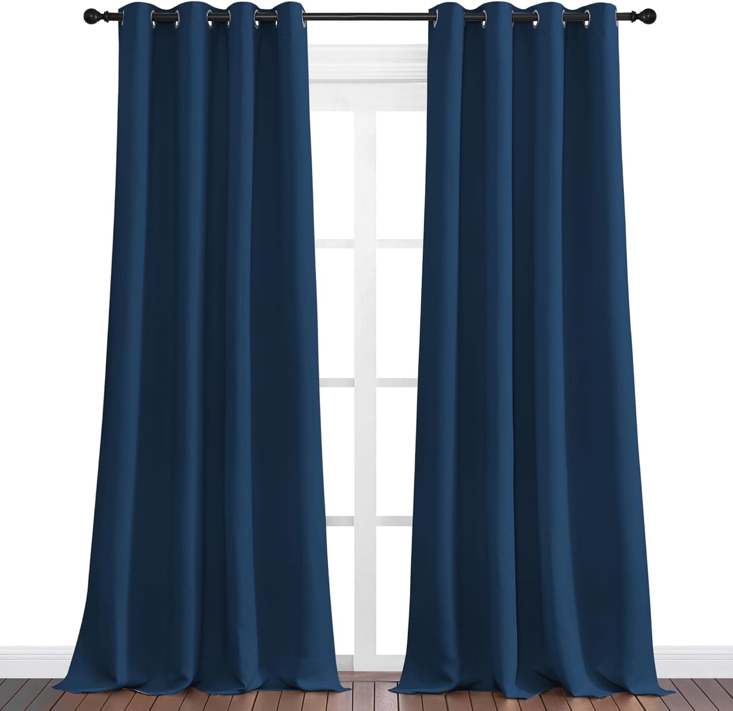 NICETOWN Moroccan Blue Blackout Curtains - 102" Long, 55" Wide, Sound Reducing & Energy Efficient | 2 Panels for Modern Decor
