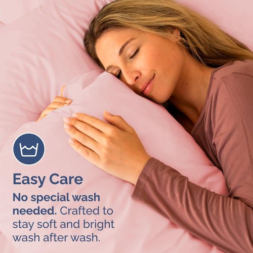 King Standard Pillow Cases - Soft Hotel Quality Covers for Comfy Bedding | Set of 4 - Baby Pink