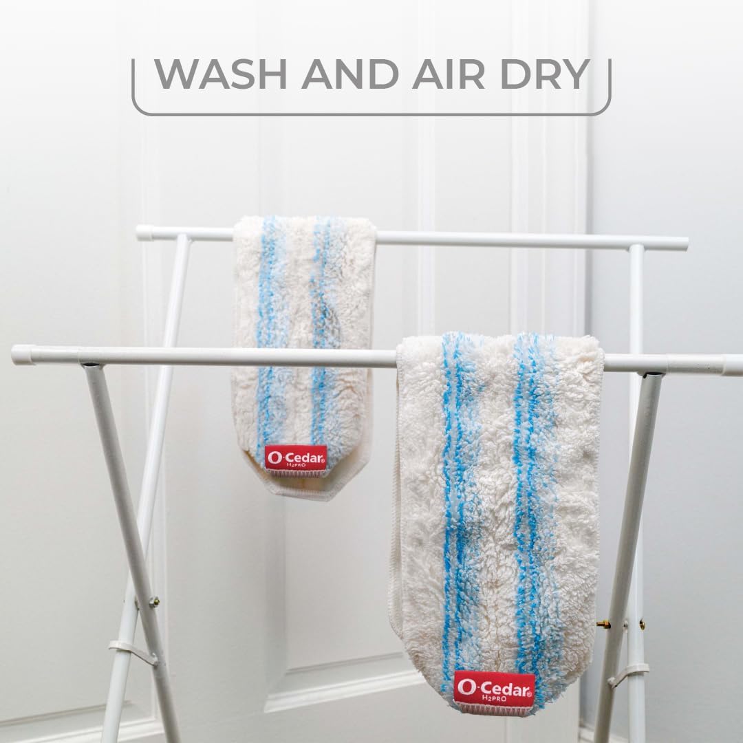 O-Cedar H2prO Flat Mop System - Quick Cleaning Tool with Machine Washable Microfiber Pad | Safe for Wood, Vinyl, Tile