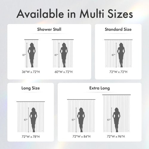 Amazer White Shower Curtain Liner with Magnets, 72x72 Plastic Shower Liner PEVA Waterproof Medium Weight Inside Shower Curtains Liner for Bathroom with Rustproof Grommet
