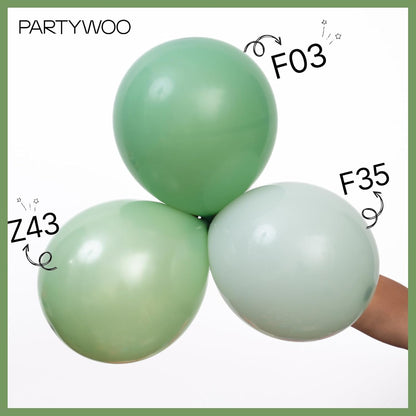 PartyWoo Dusty Green Balloons - 50 Pcs 5-Inch Mini Matte Sage Olive Latex for Weddings & Events