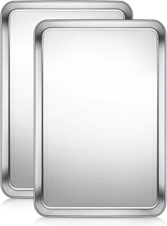 Terlulu Stainless Steel Baking Sheet Set - Nonstick Cookie & Half Sheet Pan, 2-Piece 17.3'' x 12.3''