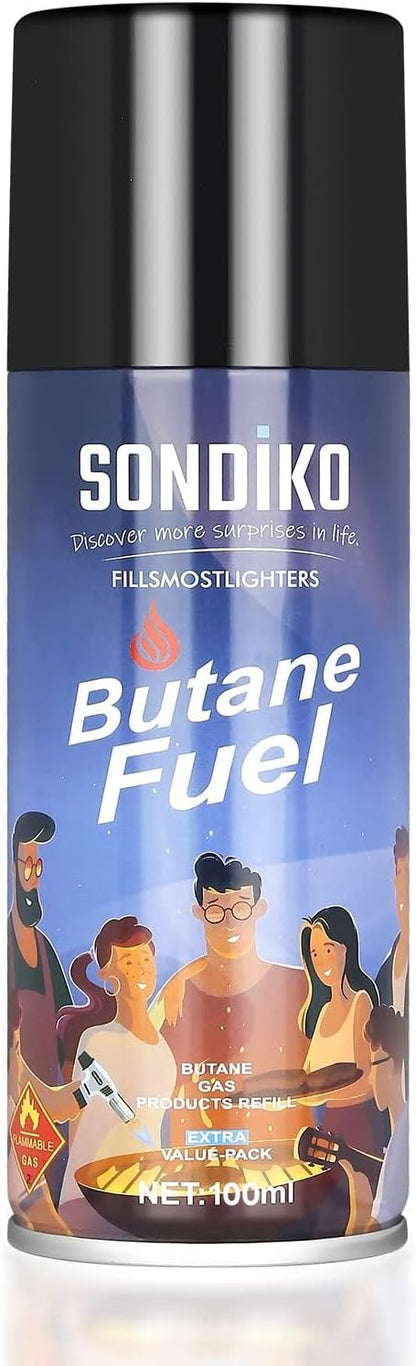 Sondiko Butane Torch - Refillable Kitchen Torch Kit with Premium Fuel Refill | Ideal for Soldering & Cooking
