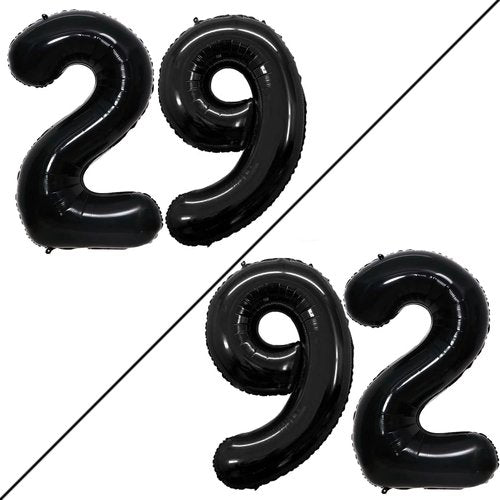 GOER 29th Birthday Balloons - 42 Inch Jumbo Foil Helium Decorations in Black | Perfect for Celebrations