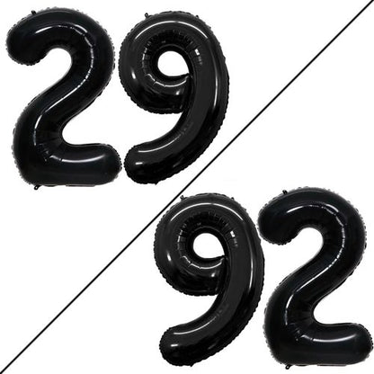 GOER Jumbo 29 Inch Number Balloons - Black Foil Helium Decorations for 29th Birthday Party