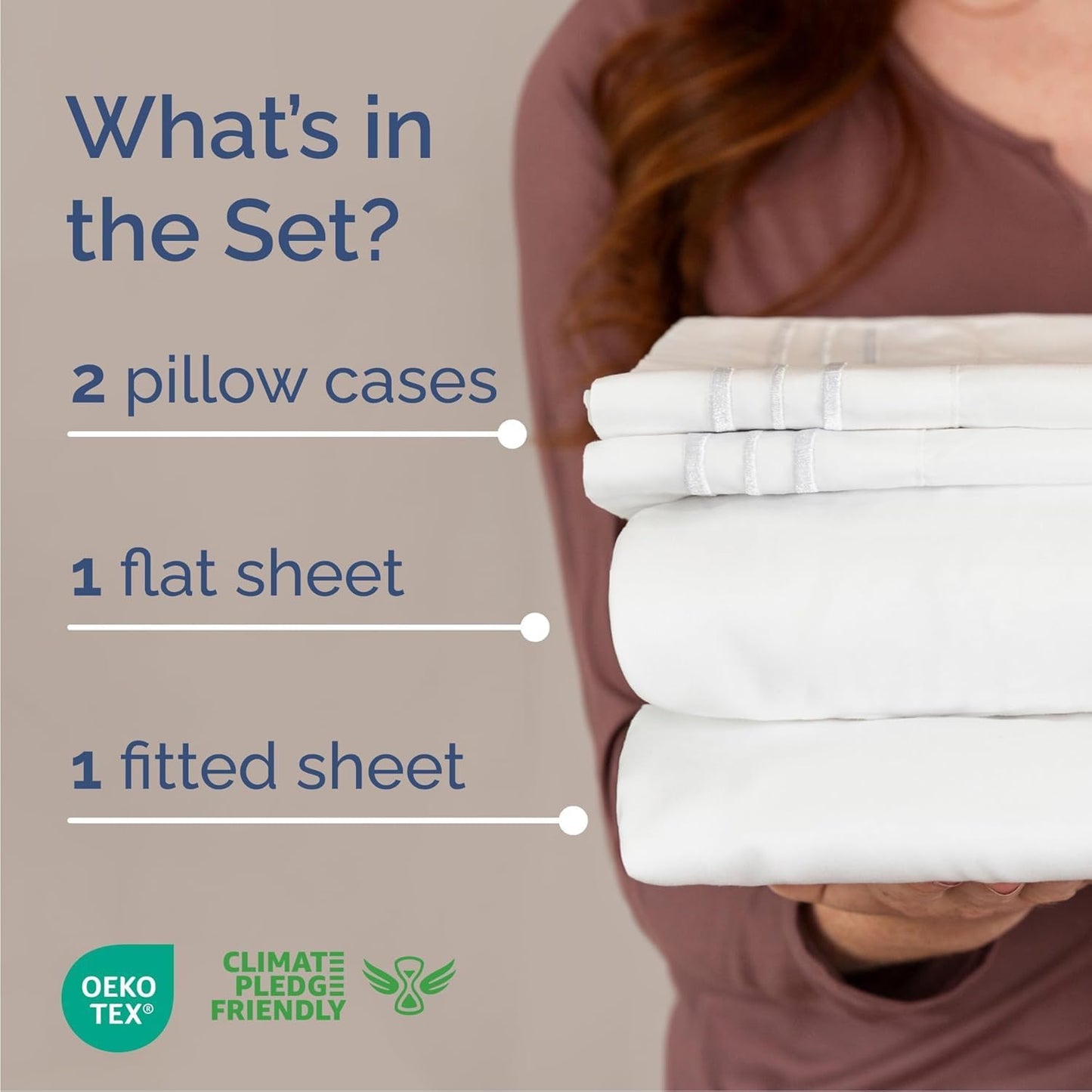 Cal King Size 4-Piece Sheet Set - Ultra-Soft Cooling Bed Sheets | Hotel Luxury Bedding - White