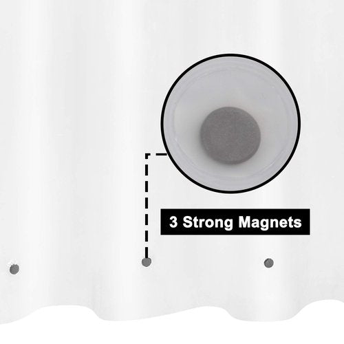 Barossa Design Frosted Shower Curtain Liner - Premium PEVA Shower Liner for Bathroom, BPA & PVC Free, No Chemical Smell, Lightweight Bath Curtain with 3 Magnets, Metal Grommets - Frost, Standard Size