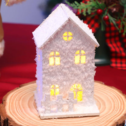 TOYANDONA Christmas Village Houses - 3Pcs LED Lighted Wooden Decor for Tabletop & Mantle Display
