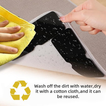 Skiennix Non-Slip Carpet Grippers - Strong Adhesive Pads for Area Rugs | Removable & Washable (10pcs)