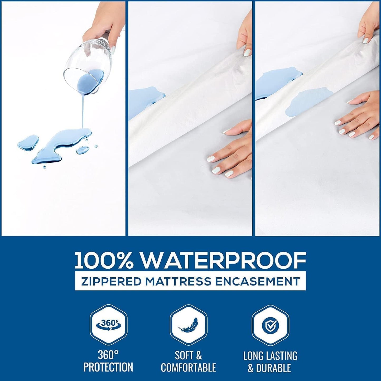 Utopia Bedding Mattress Protector - 100% Waterproof Queen Size Encasement | Pack of 2, Bed Bug & Dust Mite Proof