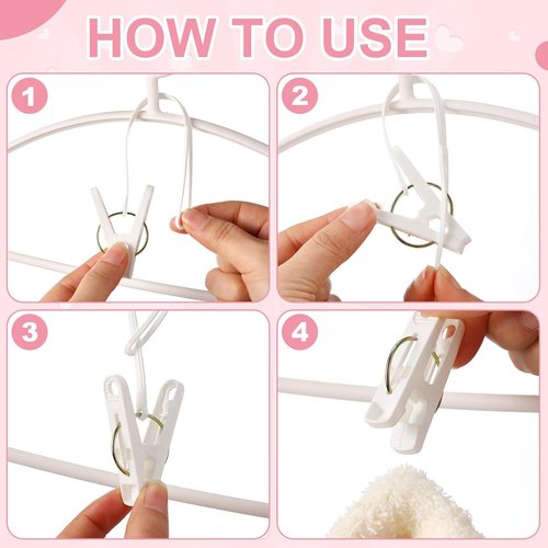 Honeydak 60-Pack Laundry Hooks - Versatile Hanging Clips for Organizing Clothes & Accessories | White
