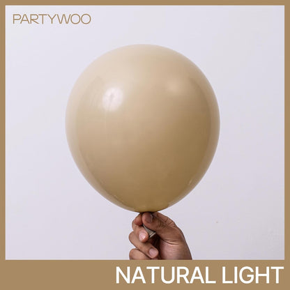 PartyWoo Cream Balloons - 140 Pcs in Beige, Ivory & Nude | Perfect for Graduation, Birthdays & Baby Showers