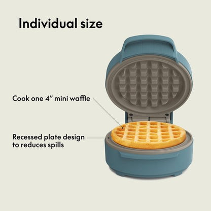 Bella Mini Waffle Maker - EverGood™ Ceramic Nonstick, Cool Touch Handles & Stackable Design | 350 Watt, Surf