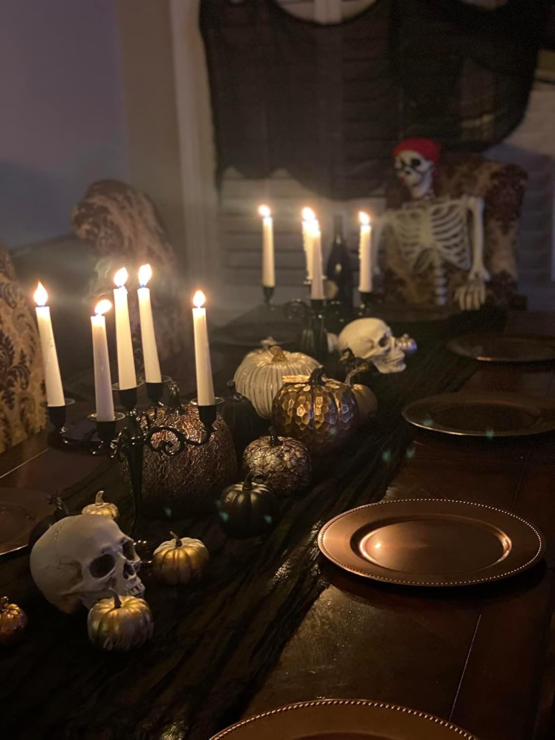 Rely+ 5 Arm Candelabra | Elegant Black Glossy Taper Candle Holders for Indoor Décor
