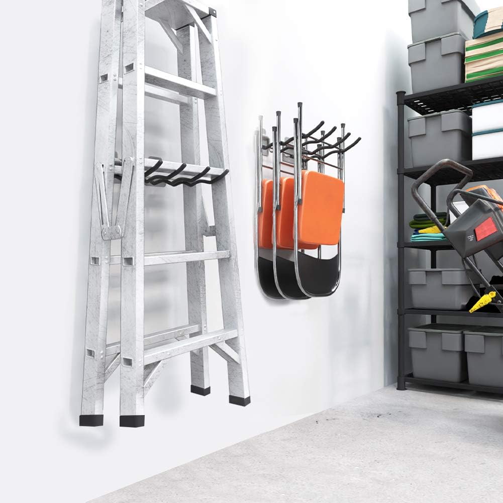 TORACK Garage Hooks - Heavy Duty Steel 12" Wave Tool Organizer | 4 Pack Wall Mount Storage for Tires, Ladders & Tools