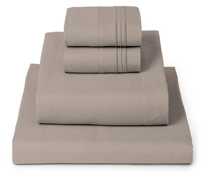 Mellanni Full Sheets Set - 4 PC Iconic Collection Bedding - Hotel Luxury, Extra Soft, Cooling Bed Sheets - Wrinkle, Fade, Stain Resistant (Full, Tan)