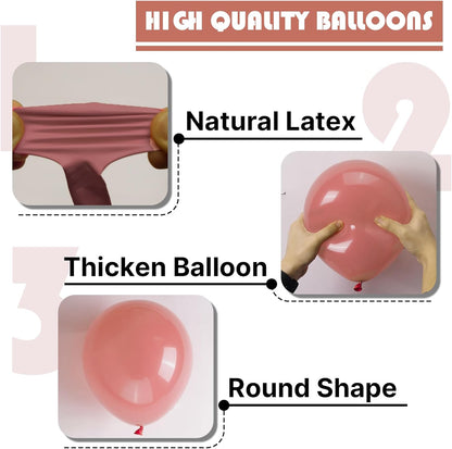 PartyWoo Dusty Pink Balloon Arch Kit - 127pcs in Various Sizes for Baby Shower & Birthday Decor | Blush Pink