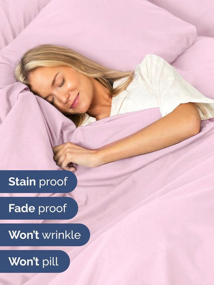 Extra Deep Twin Sheet Set - 4 Piece Breathable and Cooling Sheets - Hotel Luxury Bedding for Women, Men, Kids & Teens - Easy & Secure Fit - Soft, Wrinkle Free & Comfy - Extra Deep Pockets - Light Pink