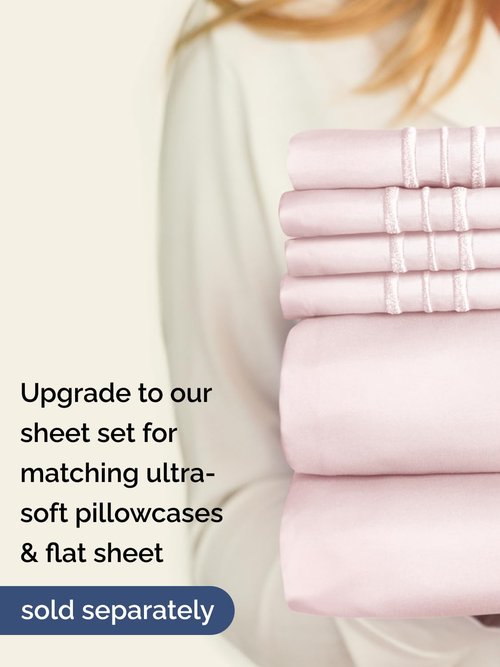 Extra Deep Queen Fitted Sheet - Hotel Luxury Single Fitted Sheet Only - Easily Fits 18 inch to 24 inch Mattress - Ultra Soft, Wrinkle Free with Extra Deep Pockets - Breathable & Comfy - Lavender Pink