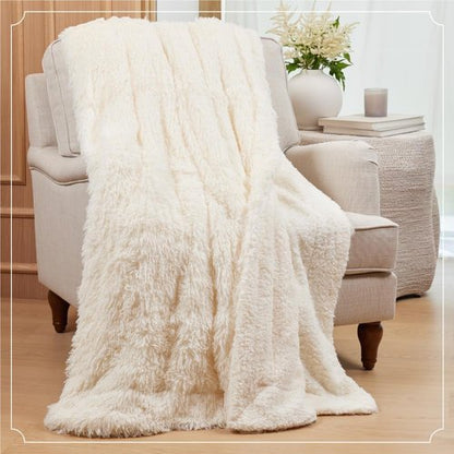 Connecticut Home Co Throw Blanket - Soft Fluffy Cozy Decor | 70x60 Dusty Rose Sherpa for Bed & Couch