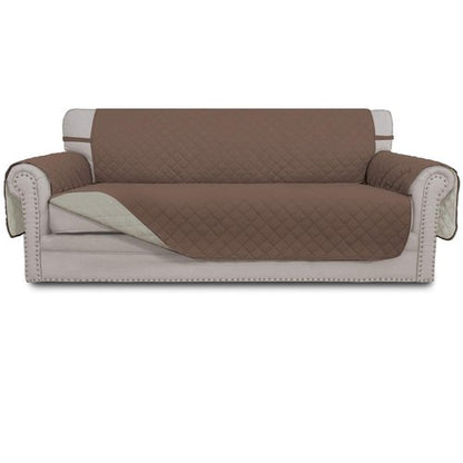 Easy-Going Reversible Oversized Couch Cover for 3 Cushion Couch Sofa Cover for Dogs Water Resistant Furniture Protector Cover with Foam Sticks for Pet (Oversized Sofa, Brown/Beige)