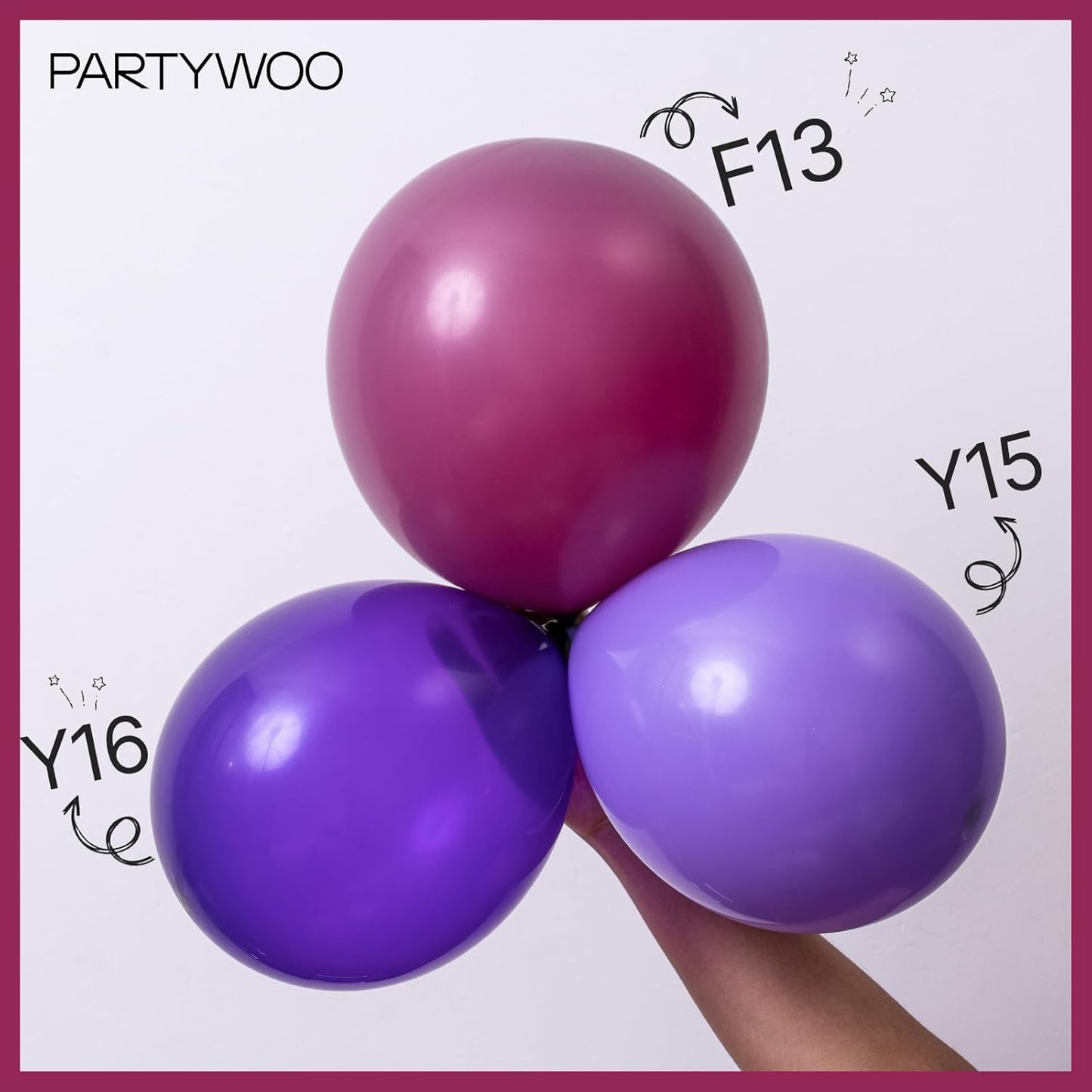 PartyWoo Dark Purple Balloons - 140-Piece Boho Balloon Arch Kit for Baby Showers & Birthdays | 5-12 Inch Sizes