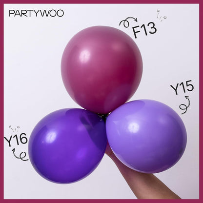PartyWoo Dark Purple Balloons - 50 Pcs 12 Inch Latex Helium Balloons for Graduation & Events