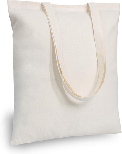 TOPDesign 48-Pack Cotton Tote Bags - Lightweight 16"x15" Reusable Grocery Bags for DIY & Promotions