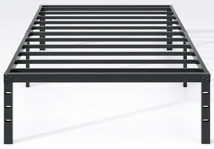 NEW JETO Metal Bed Frame,Twin Size Bed Frame with Storage Space,Heavy Duty Sturdy Mattress Foundation,Easy Assembly,No Box Spring Needed, Black,16 Inch,Twin